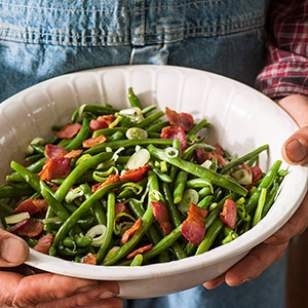Wilted green bean salad