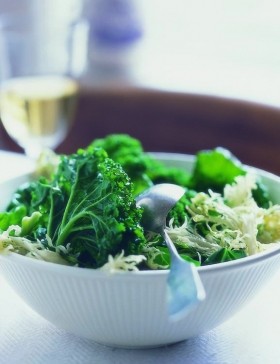 Wilted greens with garlic, shallot and lemon