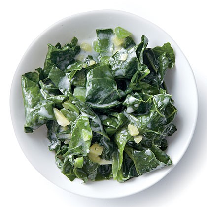 Wilted kale with coconut, ginger, and lime