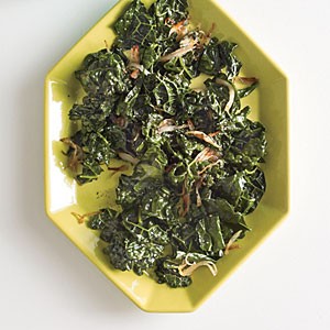 Wilted kale with toasted shallots