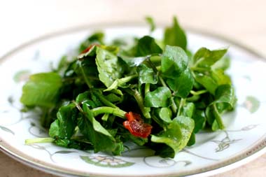 Wilted watercress salad