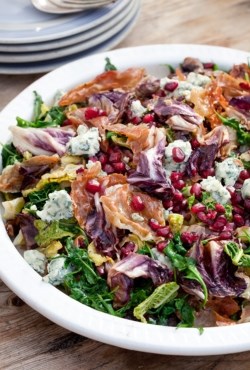Wilted winter green salad