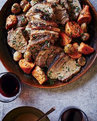 Wine-braised pork with chestnuts and sweet potatoes