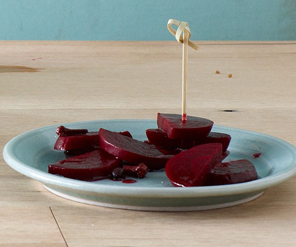 Wine-pickled beets