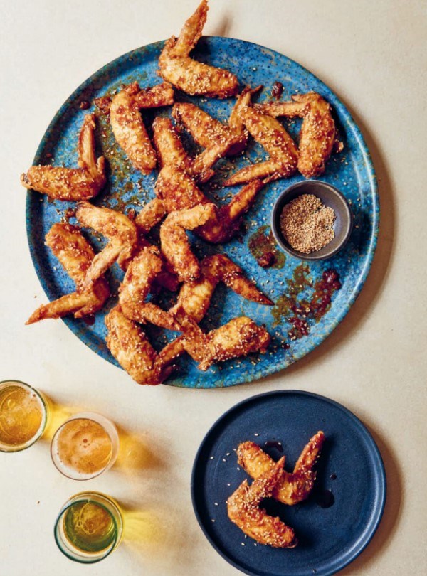 Wings with ponzu and yuzu dressing