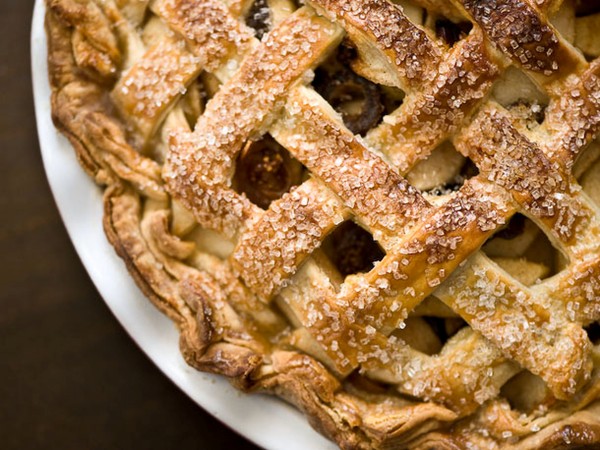 Winter apple and dried fruit pie