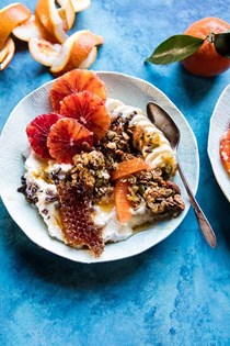 Winter citrus ricotta breakfast bowl with honeycomb