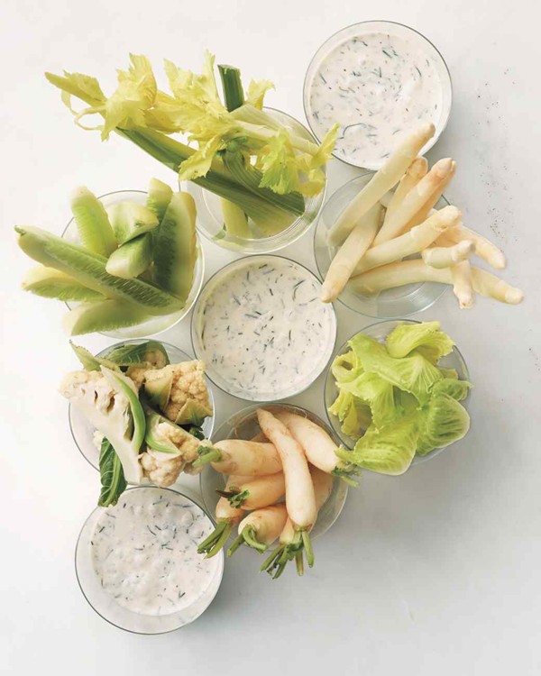 Winter crudités with buttermilk dip