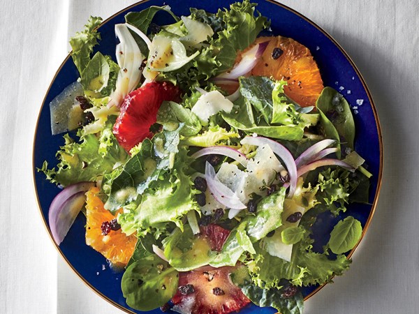 Winter greens and citrus salad
