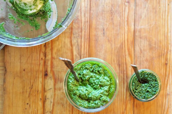 Winter greens gremolata and pesto
