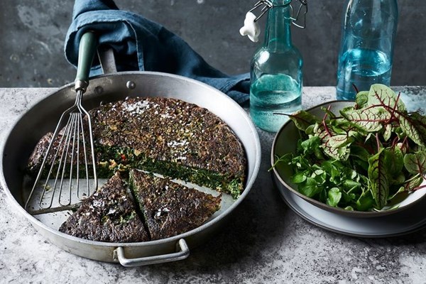 Winter greens torte
