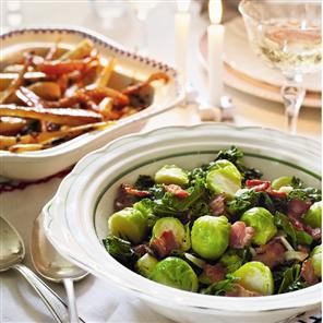 Winter greens with crispy bacon