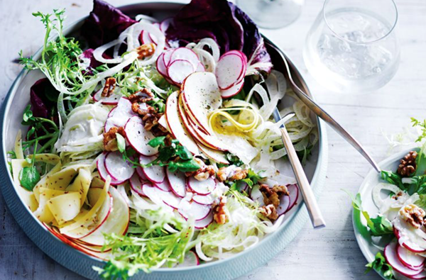 Winter salad with buttermilk dressing