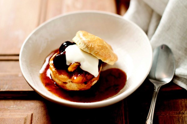 Winter shortcakes with maple crème fraîche
