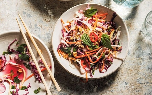 Winter slaw with hot and sour dressing