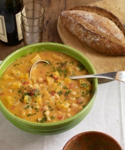 Winter squash and chickpea soup