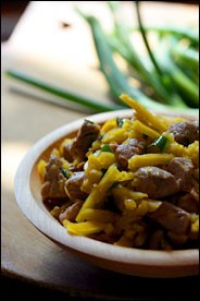 Winter squash and pork stir-fry