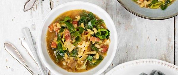 Winter veg and smoky bacon minestrone
