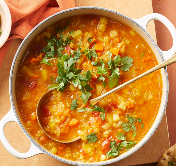 Winter vegetable mulligatawny soup