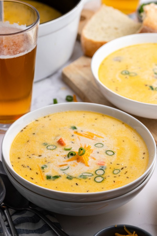 Wisconsin-style beer cheese soup