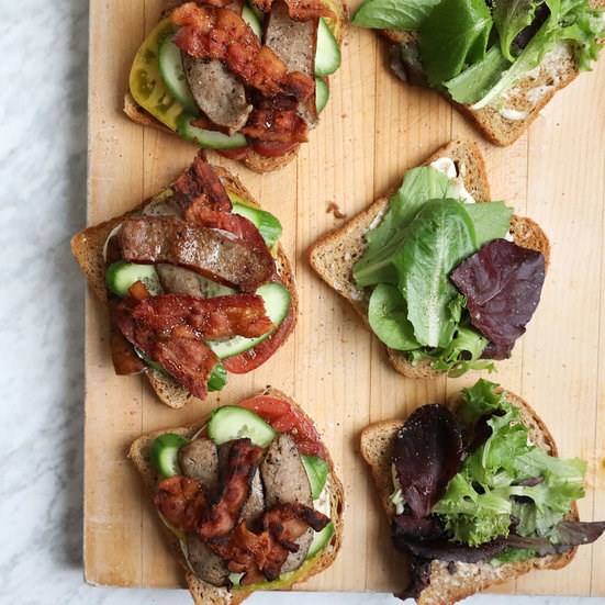 WLTs (wurst, lettuce and tomato sandwiches)