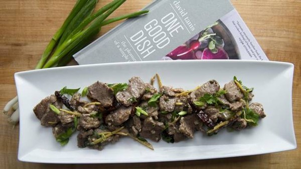 Wok-fried lamb with cumin