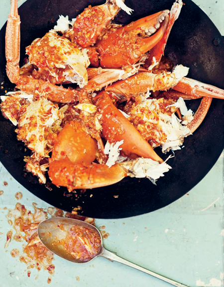 Wok-tossed chilli crab