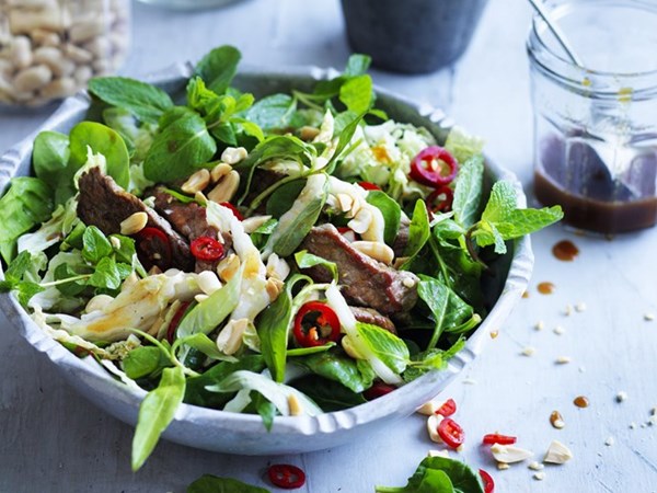 Wong bok & herb salad with beef & tamarind