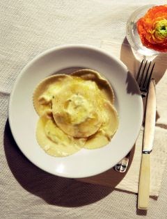 Wonton ravioli with ricotta