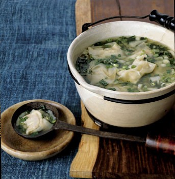 Wonton soup with bok choy