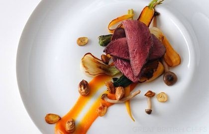 Wood pigeon with cobnuts