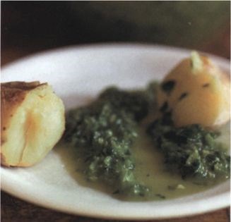 Wrinkled potatoes with mojo