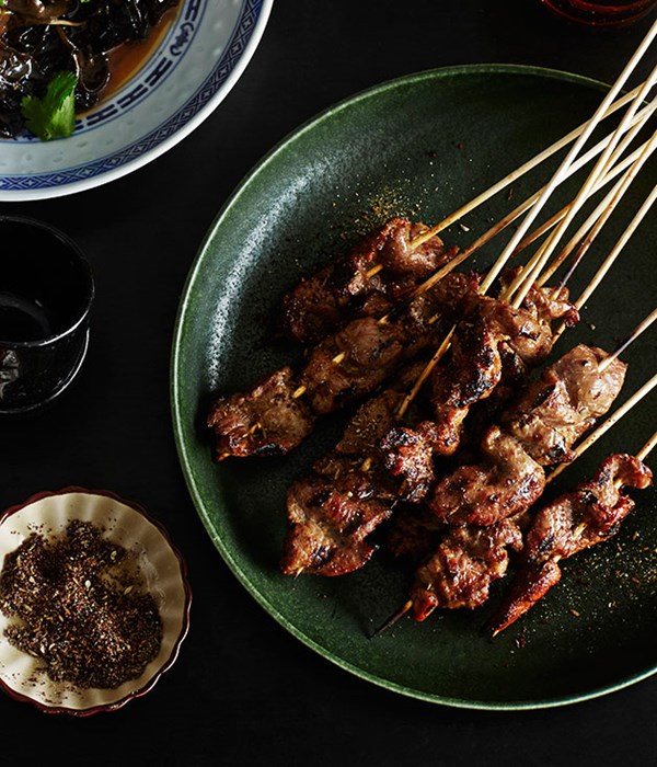 Xinjiang-style lamb skewers