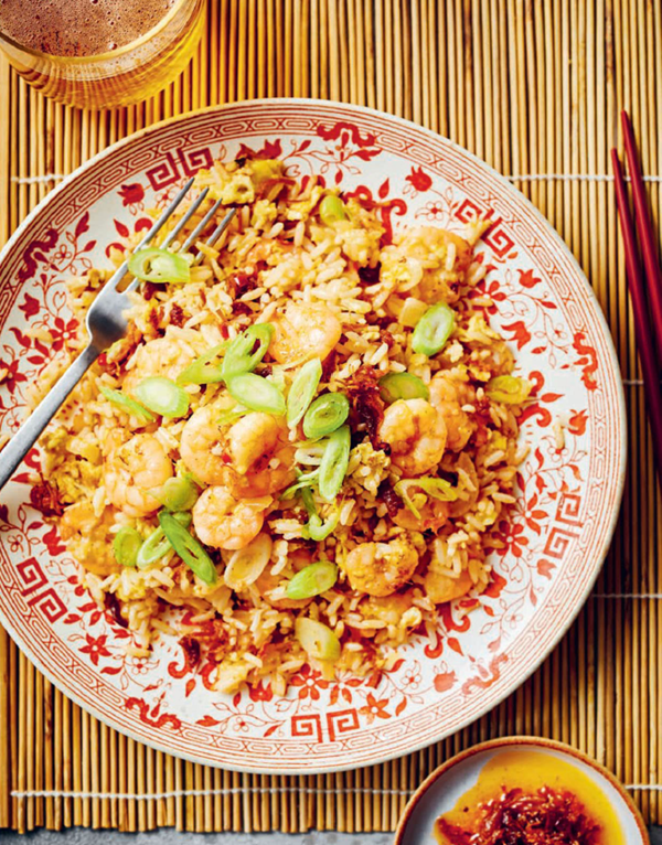 XO fried rice with king prawns