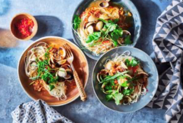 XO pipis with noodles