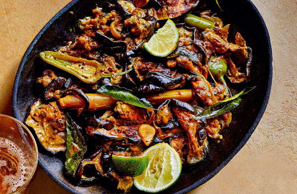 Yellow aubergine curry