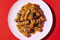 Yellow curry rigatoni