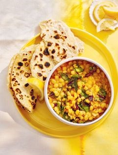 Yellow dal with beetroot leaves
