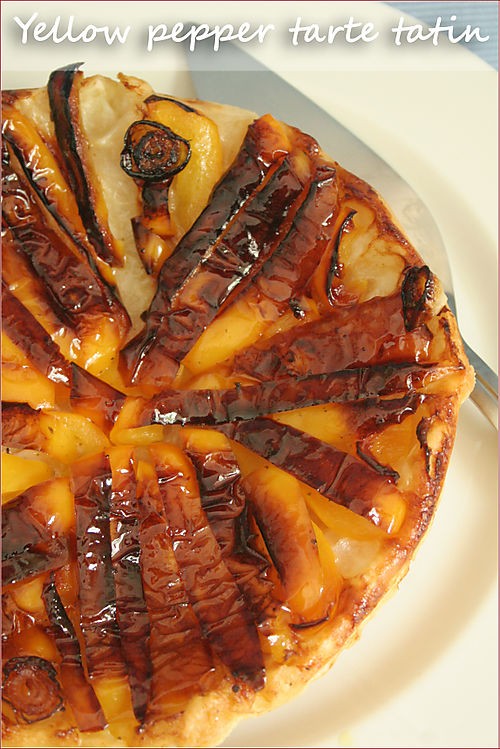 Yellow pepper tarte Tatin