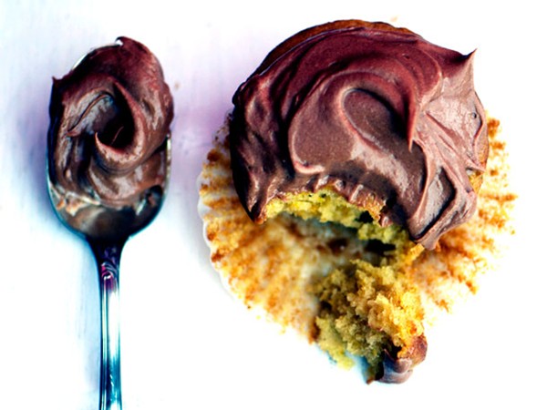 Yellow squash cupcakes with chocolate frosting