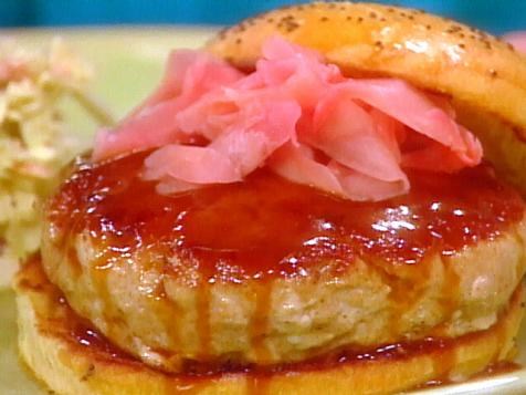 Yellowfin tuna burgers with ginger-mustard glaze