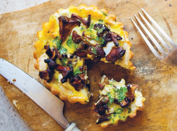 Yellowfoot chanterelle and goat cheese tarts