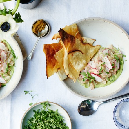 Yellowtail crudo with citrus and avocado