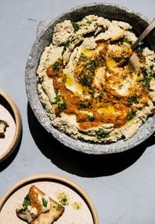 Yemeni foul w/fry bread + harissa