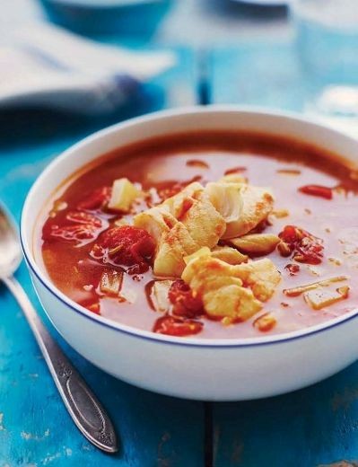 Yesterday's tomato saffron broth, today's fish