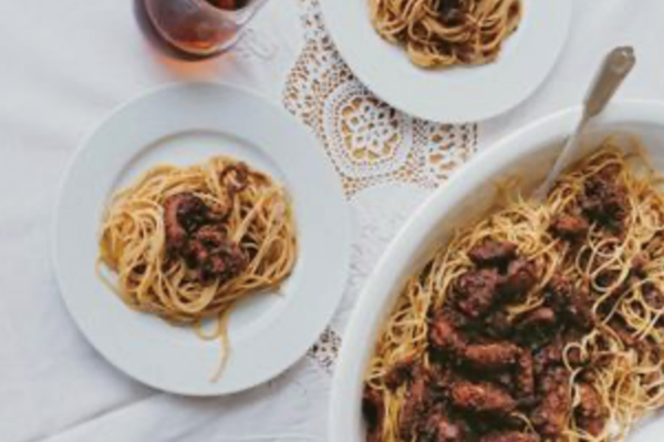 Yiayia Lily's octopus pasta (Xtapodomakaronada) from Corfu