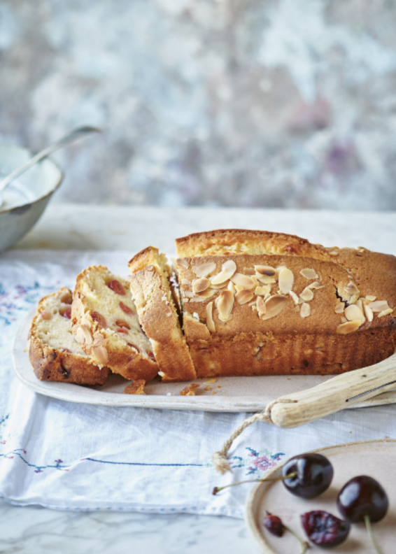 Yoghurt cake 4 ways: amarena cherry and almond (Gâteau au yaourt 2)