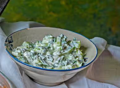 Yoghurt, cucumber and mint