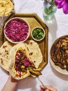Yoghurt marinated mushroom shawarma