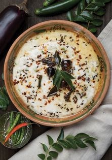 Yoghurt with roasted/boiled eggplant (Baingan ka raita)